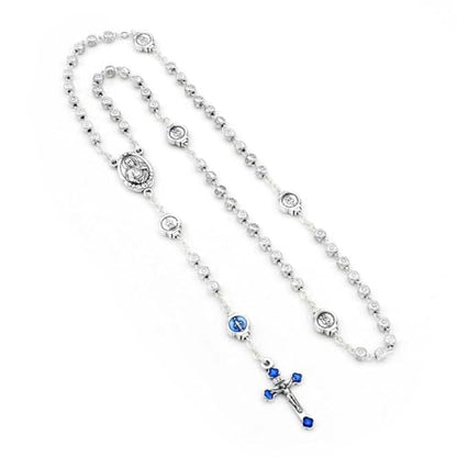 Catholic Rosary Beads with Metal Keepsake Gift Box Set - color: Mother & Child