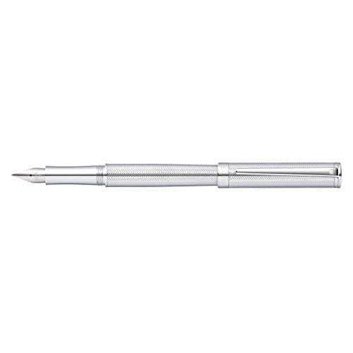 Sheaffer Intensity Engraved Chrome Fountain Pen with Chrome Cap, Trim, and Medium Nib - color: Engraved Chrome, style: Fountain Pen, Medium Nib
