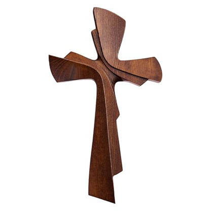 BGCarvedGrace Wooden Wall Cross Decor, 10 Inch Christian Hanging Wall Art - size: 10"L x 5.7"W