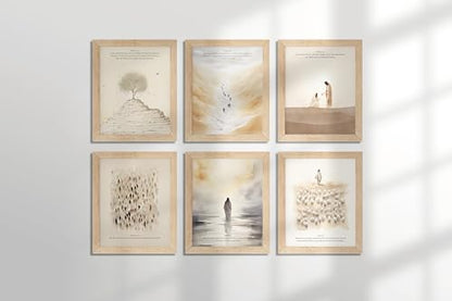 TwoDays Framed Christian Wall Art, Bible Verse Prints, 8 x 10 in, 6-Piece