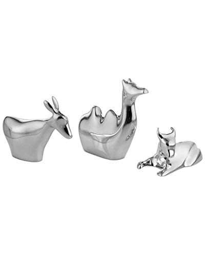 Nambe Animals Figurine - Nativity Holiday Figurine, Traditional Set Metal Alloy Religious Decoration - Ideal Christmas Nativity Home Décor - Christmas Table Centerpieces - style: Classic