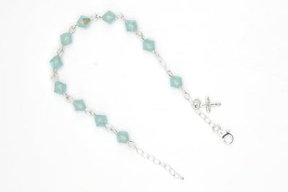 Catholic Communion Rosary Bracelet Created with Swarovski® Crystals, Glass - color: Pacific Opal - October