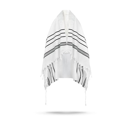 A supervised kosher Tallit Gadol Prayer Shawl from Israel,Wedding Model Diamond,Non-Slip.Wash and Iron easily. - color: With Black Stripes, size: Size 70 - 80 x 60 Inch