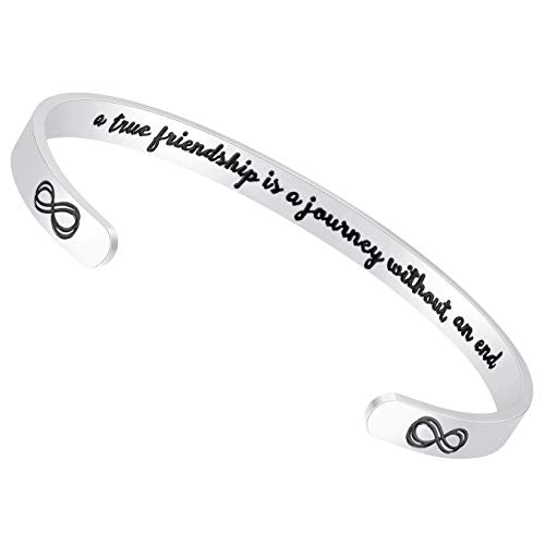 Fesciory Inspirational Bracelets for Women, Stainless Steel Cuff Bangle - color: Silver-13