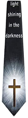 Mens Christian Themed Jesus Crosses Novelty NeckTie Ties - color: Black Browns