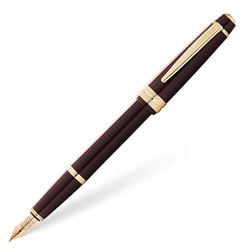 Cross Bailey Light Polished Black Fountain Pen, Medium Nib, Black Ink