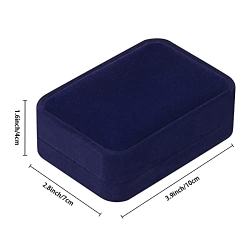 LETURE 3 Pieces Velvet Pendant Necklace Gift Boxes Set, Classic Jewelry Packaging Storage Case, Jewellry Display Box for Wedding, Engagement, Proposal, Birthday and Anniversary (Blue) - color: Blue