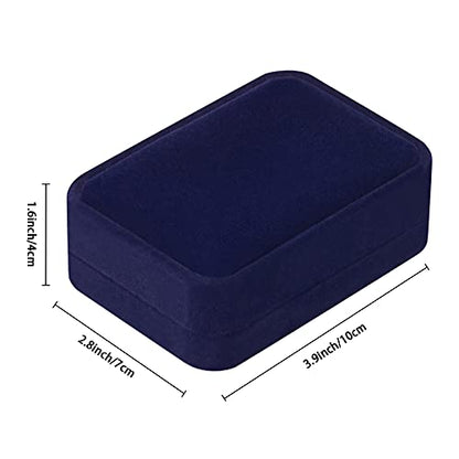 LETURE 3 Pieces Velvet Pendant Necklace Gift Boxes Set, Classic Jewelry Packaging Storage Case, Jewellry Display Box for Wedding, Engagement, Proposal, Birthday and Anniversary (Blue) - color: Blue