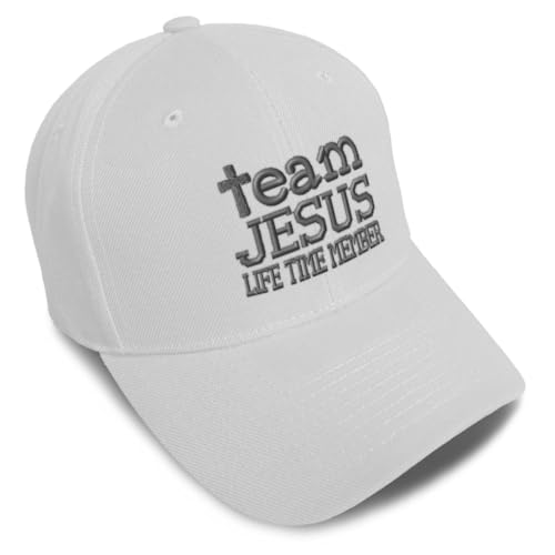 Custom Baseball Cap Team Jesus Life Time Member Christian God - color: White Design Only