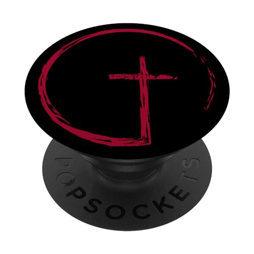 Christian Red Cross Jesus Christ On Black Background PopSockets PopGrip: Swappable Grip for Phones & Tablets PopSockets Standard PopGrip - style: Standard
