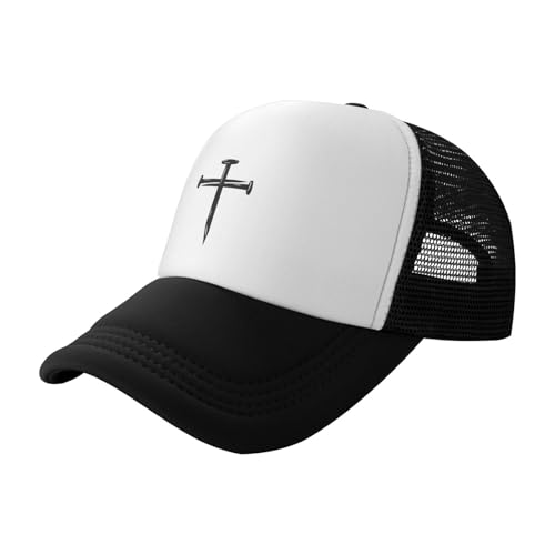 MOLAIGIN Trucker Hat, Adjustable Snapback Hat, Baseball Cap for Men Women, Breathable Mesh for Casual Wear - color: Black9