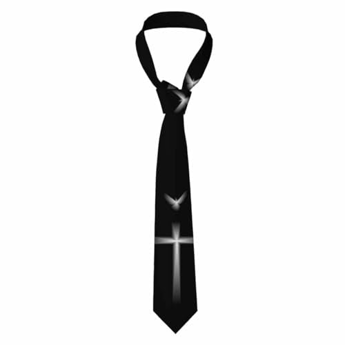 funny Ties for Men Business Novelty Men's Neckties for Festival Holiday Party Valentine's Day Wedding Christmas - color: White Cross Black