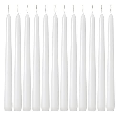 kedtui Taper Candles 10 inch (H) Dripless, Set of 36 White Unscented and Smokeless Taper Candles Long Burning, Paraffin Wax with Cotton Wicks for Burning 8 Hours Time - size: 36 Pack