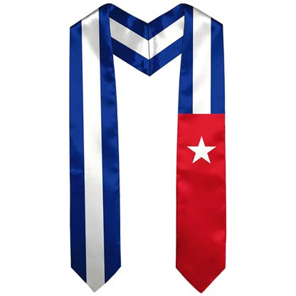 Graduation Satin Sash Scarf 72" Stole - color: Cuba Flag