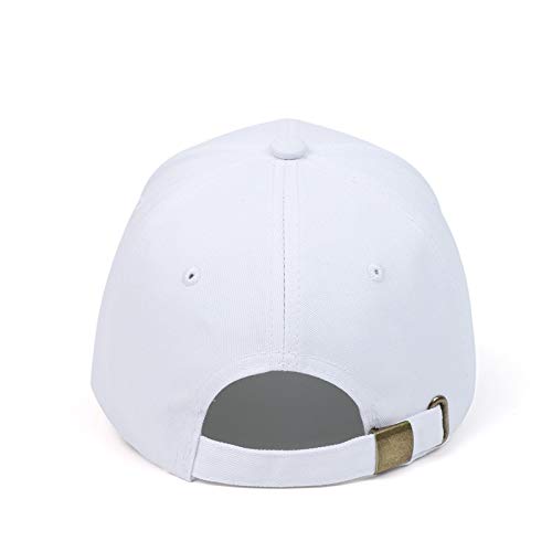 Cross Embroidery Baseball Cap,Adjustable Structured Dad Hat for Men Women Sun Hat - color: White-1