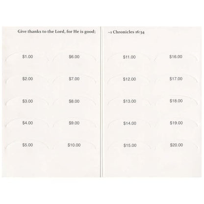 Sterling Gifts Give Thanks to The Lord $20.00 Donation Church Coin Folders for Dollars Pack of 50