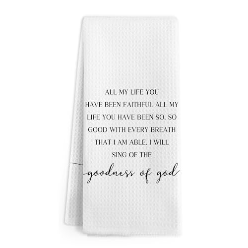 Christian Religious Hand Towels, All My Life You Have Been Faithful Kitchen Towels, Christian Bible Verse Hand Dish Tea Towel for Kitchen Bathroom Decor, Easter Bathroom Decor, 16x24 in - color: Religious