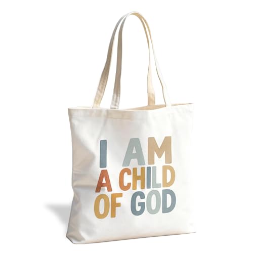 Christian Canvas Tote Bag for Women, Inspirational Faith Shoulder Bag - color: God 03