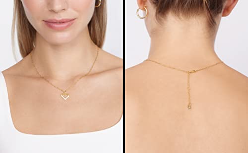 Jewelry Atelier Gold Filled Pendant Necklace Collection - 14K Yellow Gold Filled Pendant Necklace with Solid Clip Chain for Women (Different Sizes and Styles with Extension/Adjustable Chain) - style: Classic