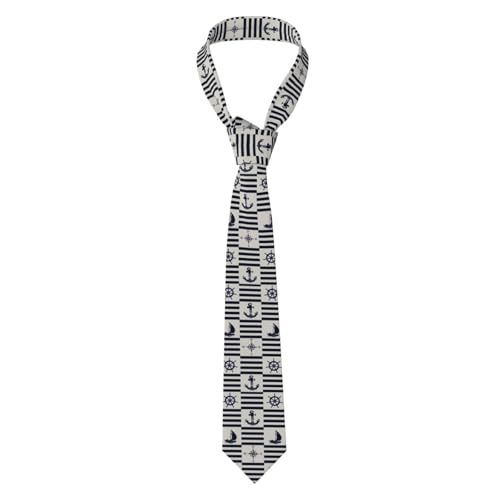 Men's Neckties, Novelty Printed Skinny Tie for Work Casual Party - color: Anchor