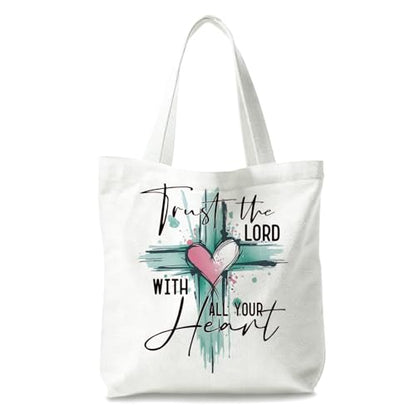 Bible Tote Bags Cute Christian Preppy Canvas Tote Bag Christian Gifts for Women Reusable Shopping Bags(Parent) - color: Bible-1