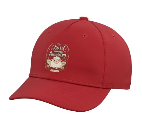 Christian Bible Verse The Lord is My Shepherd Psalm 23 Adjustable Baseball Hat - color: Red