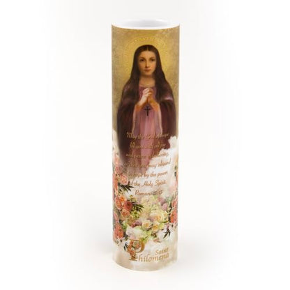 St Philomena LED Flameless Devotional Prayer Candle