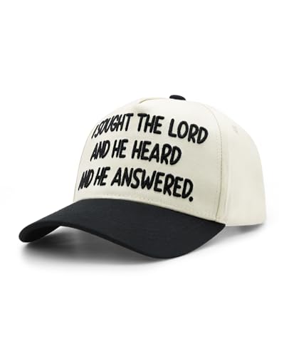 Waldeal Christian Hat - I Sought The Lord and He Heard and He Answered Trucker Hat, Religious Gifts for Men Women - color: Black