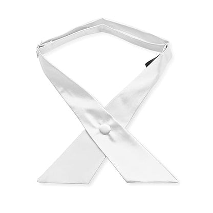 Women's or Men's Crossover Neck Tie Solid Color Continental Tie - color: White