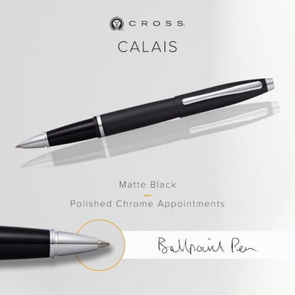 Cross Calais Rollerball Pen, Matte Black, Medium Point, Black Ink - color: Matte Black