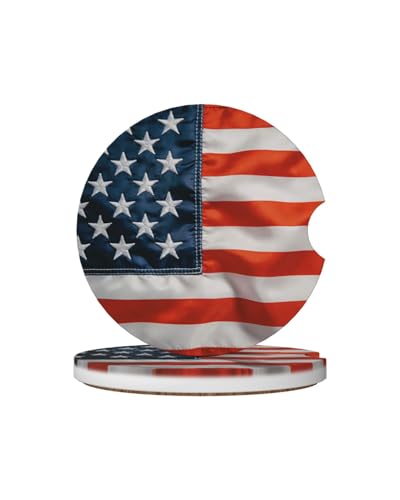 Ceramic Car Cup Coasters 2PCS - Flag - color: Flag
