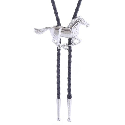 Western Cowboy Bolo tie for Men Women Gold Silver Death Skull Moth Cross Bolo Tie Christmas Deer Rooster Wolf Necktie Gift - color: 11# Silver