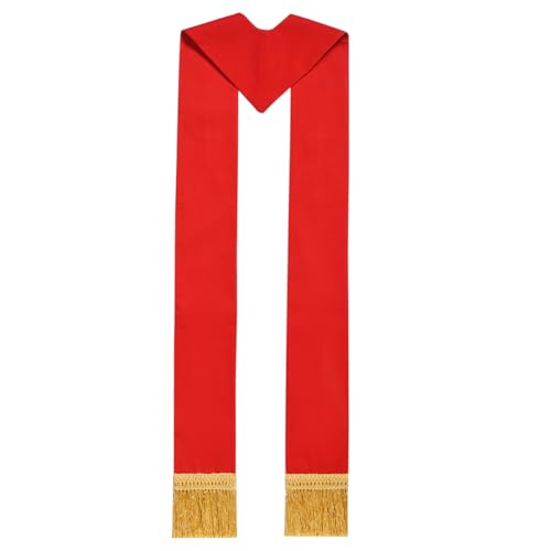 BLESSUME Church Clergy Pastor Cross Embroidered Stole - color: Red 11