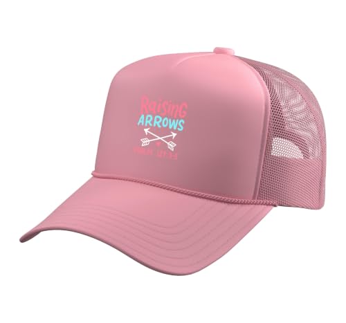 Raising Arrows - Christ Christian Psalm Bible Verses Trucker Hat with Adjustable Mesh Back - color: Pink