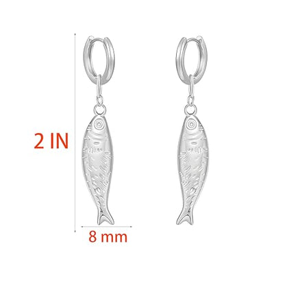 Fish Earrings for Women - color: Silver