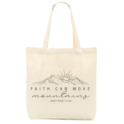 Christian Gifts for Women, Floral Faith Canvas Tote Bag, Faith Gifts for Women Mom Inspirational - color: Minimalist Christian 770