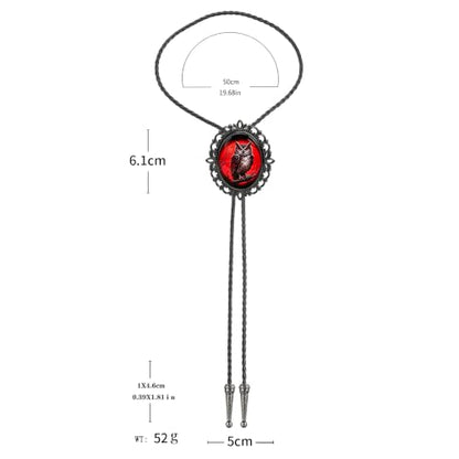 GelConnie Gothic Bolo Tie for Men Women 3D Art Western Cowboy Necktie - color: Owl Bolo Tie