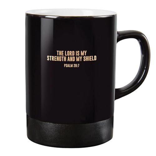 Faithworks Christian Gifts - Large Inspirational Ceramic Stoneware Mug, 17-Ounces, Strength and Shield - color: Strength and Shield