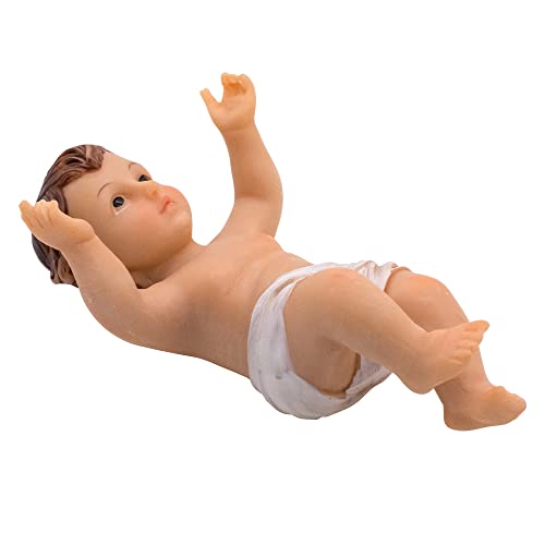 Baby Jesus Nativity Figurine | Painted Christ Child | Add to Manger or Creche Scene | Great Christian Home and Church Décor for Christmas Season | 12", 8", 6" or 4.5" Long (4.5" Jesus) - style: 4.5" Jesus