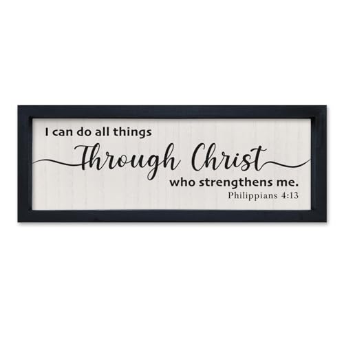 SRSZHIYUE I Can Do All Things Through Christ Sign, 16"X6", Black - color: I Can Do All Things Through Christ (Black), size: 16"L x 6"W