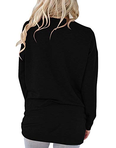 onlypuff Long Sleeve Shirts for Women Fall Fashion Tops Clothing - color: 02 Blackfaith, size: Medium