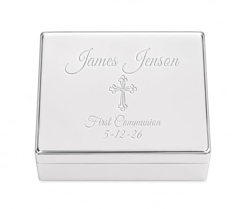 Cherished Moments Personalized First Communion Classic Rectangle Jewelry Box - color: Rectangle Communion