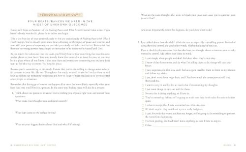 Making Peace with What I Can't Control Bible Study Guide plus Streaming Video: Find Relief from the Exhaustion of Overthinking, Trying to Fix Others, and Wanting to Figure It All Out
