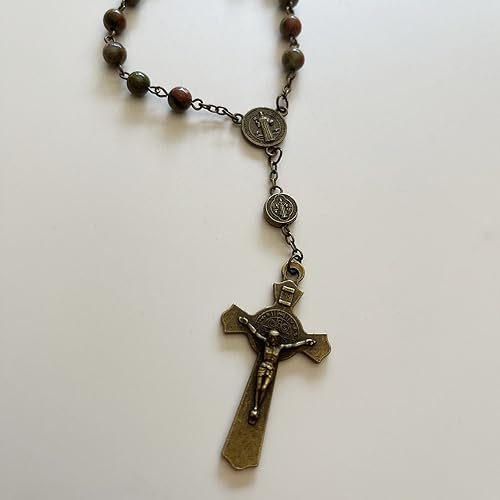 6cm Black Gallstone Rosary Catholic Rosary For Car Hanging Prayer - color: Bronze