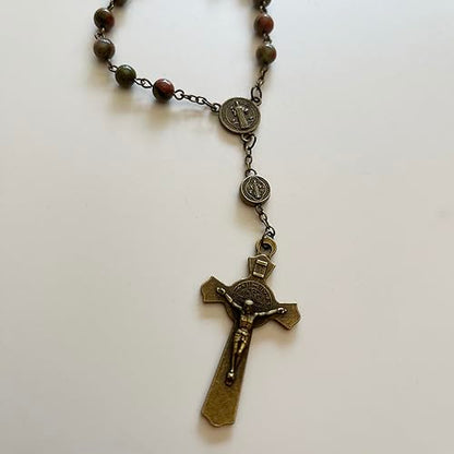 6cm Black Gallstone Rosary Catholic Rosary For Car Hanging Prayer - color: Bronze