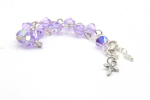 Catholic Communion Rosary Bracelet Created with Swarovski® Crystals, Glass - color: Alexandrite - June