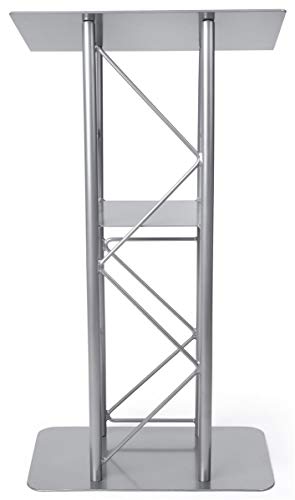 Displays2go Silver Aluminum & Steel Truss Lectern - color: Silver