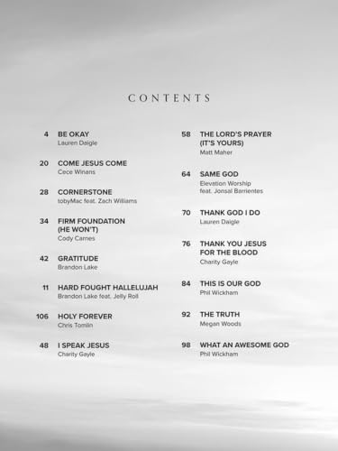 Top Christian Hits of 2023-2025 Piano Vocal Guitar Songbook | 15 Uplifting Christian Worship Songs for Church & Home Featuring Gratitude, Holy Forever, I Speak Jesus, and More