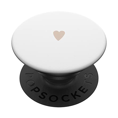 Sand/Beige/Tan Hand Drawn Heart Minimalist Love PopSockets Adhesive PopGrip - style: Adhesive PopGrip