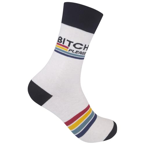 FUNATIC Socks with Funny and Profane Sayings, Sarcastic Gift for Men Women - color: Bitch Please
